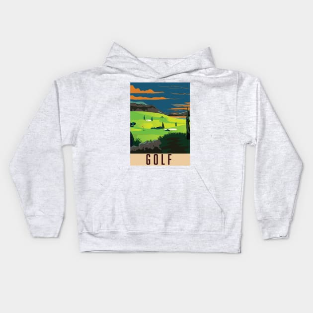 Golf Kids Hoodie by nickemporium1